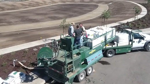 Hydromulching a Park