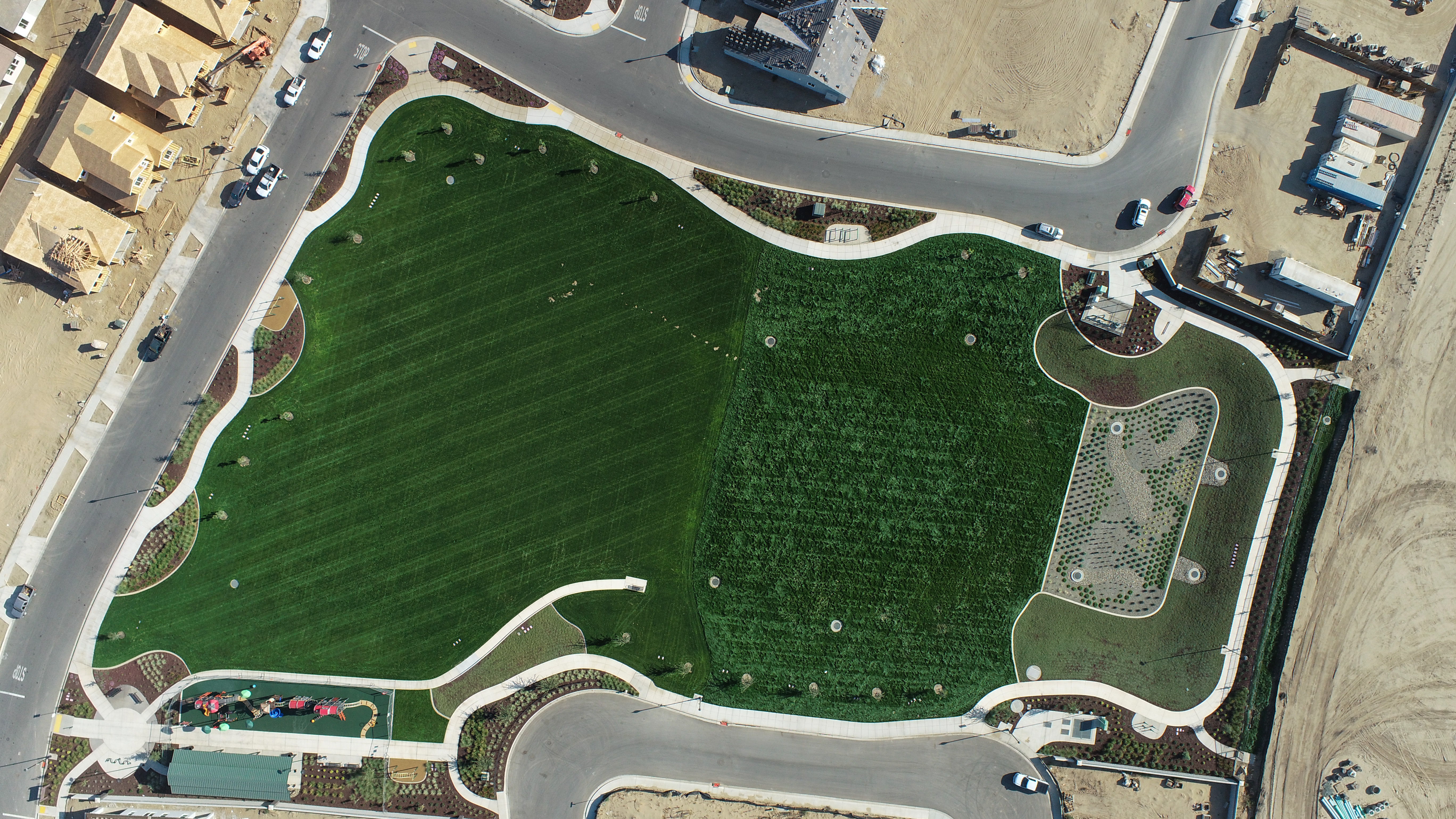 aerial view of a park 